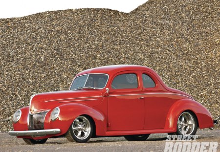 Thirty Nine Coupe - red, ford, classic, 1939