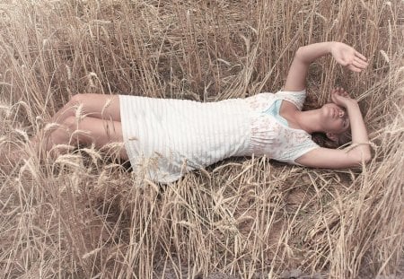 let me breathe - nature, photography, model, blonde, field, sexy