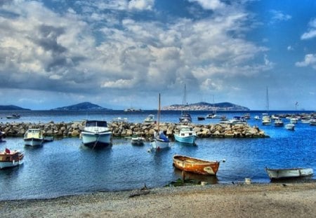 my blue - sky, sea, blue, boat