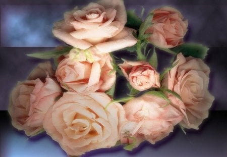 Silken Roses - bouquet, silk, roses