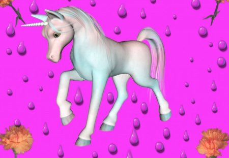 Water unicorn!! - unicorn, water drops