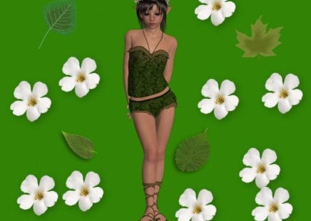 green leaf fairy!! - green, leaf, fairy