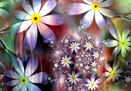 Pensiero - fractal, flowers