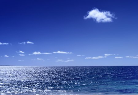 Ocean Blue - sky, ocean, people, desktop