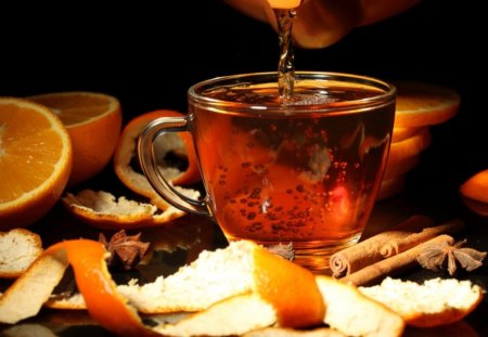 * Aromatic tea * - cup of tea, hot, photography, tea, lovely, cup, lemon, aromatic, orange, tea time