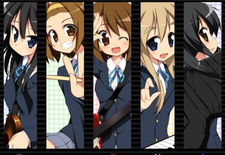 k-on - music girl band, btw bestgirl band scandal, yui is my best girl in ther, they have scandal song dont say lazy