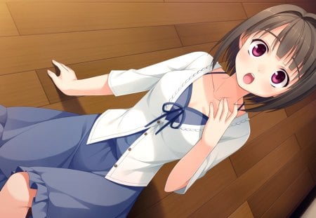 Anime - anime, cute, dress, floor