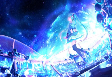 DJ Moon Miku - beauty, volc, wall, classic, anime, miku, new