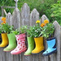 Colorful Rainboot Flower Pots