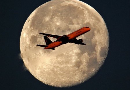 Rising Sun - moon, dark, plane, sun