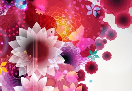 Floral Extravaganza - extravagant, collage, bright, butterfly, abstract, fleurs, pink, flowers, papillon