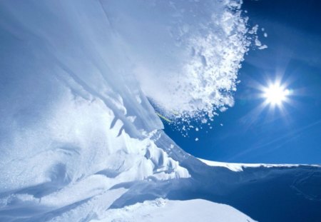 Snow struck - avalanch, landscape, snow, sun