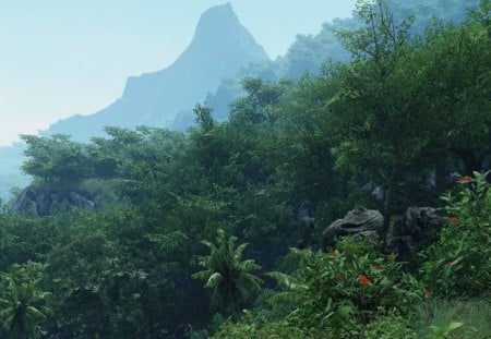 Crysis - mountains, flowers, trees, paradise