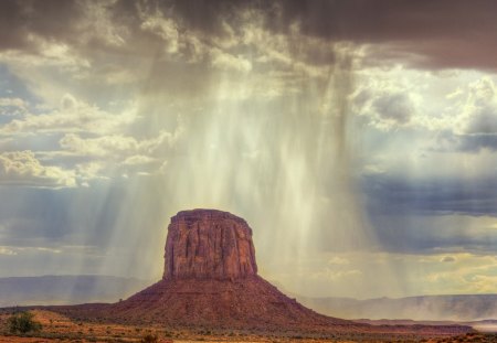 Torrential Rain - nature, trees, landscape, canyon, house