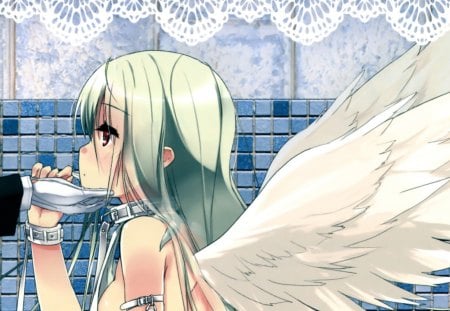 Angel - chains, anime, wings, cute