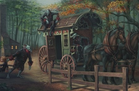 Wagon - digital art, art, wallpaper, other