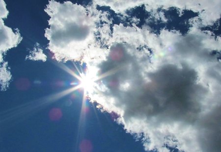 Rays Of Sunshine - clouds, sunrays, nature, rainbow, rays, sunshine, sun, sky