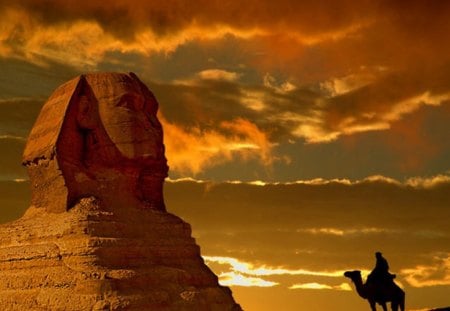 the Sphinx - mystery, sky, desert, bedouin