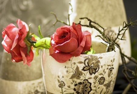 Artificial Roses - flowers, roses, nature, beautiful, pink roses, artificial