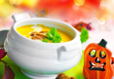 CHILLY HOT SOUP - nice, yellow, hot, cool, food