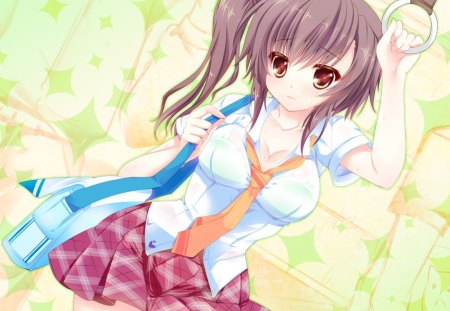 Anime - school uniform, short hair, anime, skirts