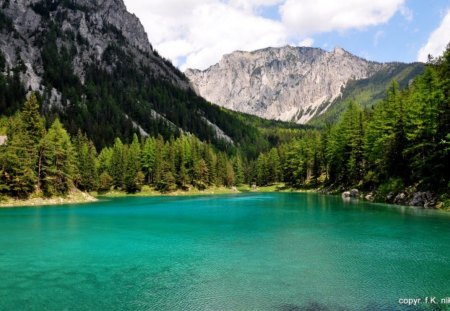 THE GREEN LAKE  AUSTRIA - lakes, mountains, seen, sea