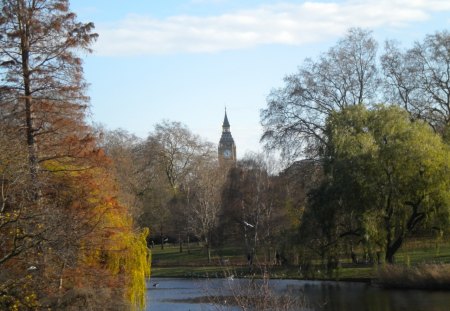 St. James Park - fall, big ben, london, park