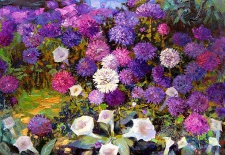 A.Grigoreva. Flowerbed - painting, art, a grigoreva, flower