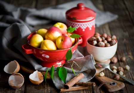 *** Delicious Composition *** - food, fruits, jar, peaches