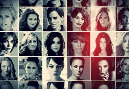 Actress Collage - heroine, collage, actress, hollywood