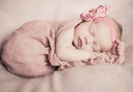 ***Sleeping Child  *** - beby, dreem, people, flower