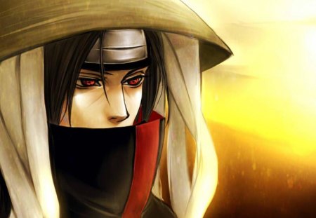 Uchiha Itachi - male, naruto shippuuden, shinobi, headband, itachi uchiha, red eyes, naruto shippuden, anime, uchiha itachi, itachi