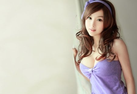 Sweet Lady in Purple - purple, sweet, lady, lovely