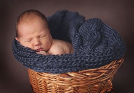 Boy in basket