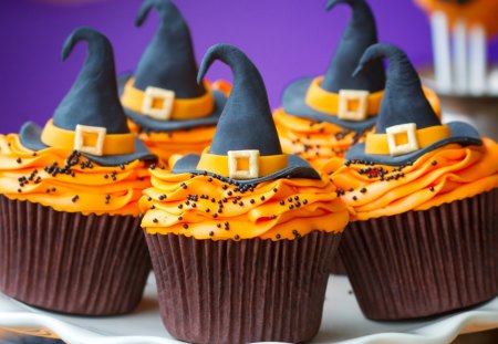 Witch hat cupcake - cupcake, hat, holiday, food, sweet, witch hat