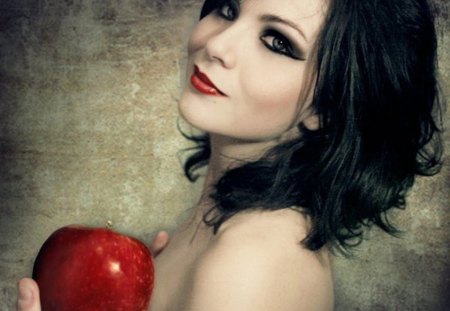 Eternal temptation - woman, temptation, red, eternal, apple