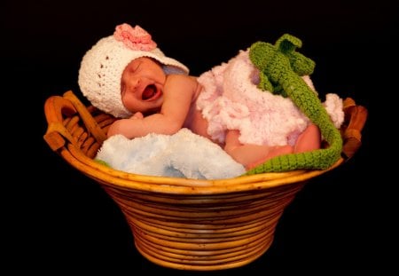 *** Child In Basket *** - small, people, crying, kids