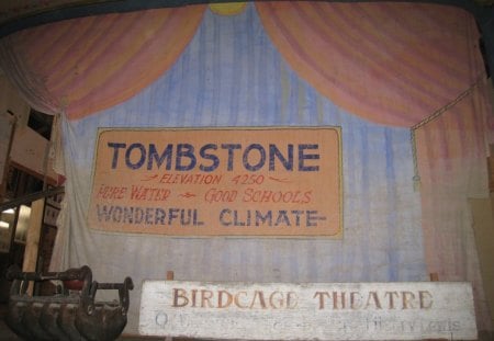 The Birdcage Theatre Stage - arizona, birdcage, tombstone, birdcage theatre