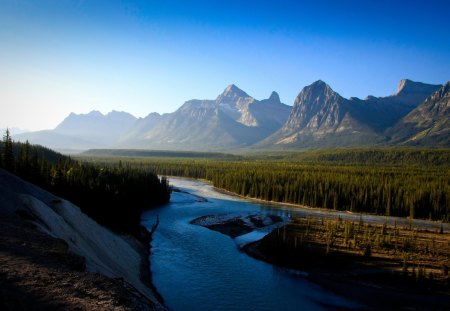 Beautiful View - river, blue, beautiful, view, mountains, sky