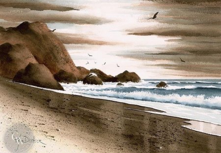 By Ken Decker - beach, sea, nature, ken decker, art