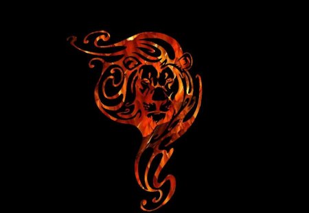 fire lion - black, 22657, lion, fire