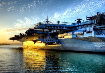 AIRCRAFT CARRIER - weapons, aircraft carrier, sunset, photography