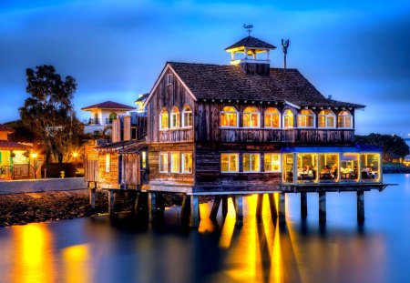 NIGHT LIGHTS - lights, san diego, city, night, resort, gulf