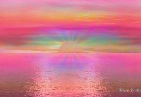 God's Glorious Sunrise of Color - nature, colors, sunrise, pink