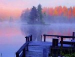 Misty Autumn Morning at the Lake