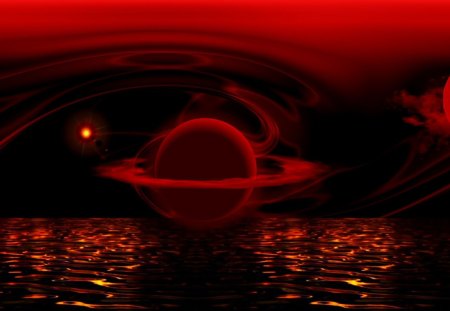 Red Planet 1600x900 - lakes, scifi, water, planet, space