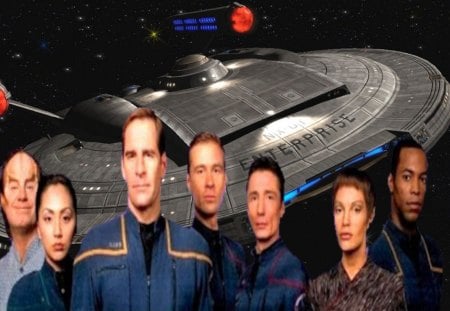 Star Trek Enterprise with Crew - sci fi, tv series, nx-01, star trek enterprise