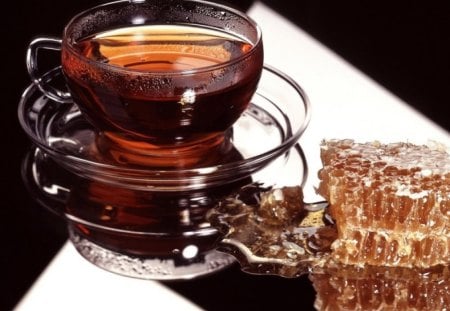 GIFTS FROM NATURE - honeycomb, glass, mother nature, tea, food, sweetness, honey