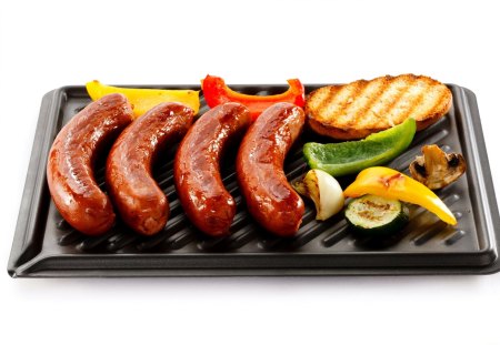 *** Time for grilling *** - food, grill, vegetables, sausage