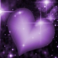 Purple Heart With Starry Background